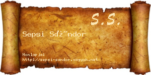 Sepsi Sándor névjegykártya